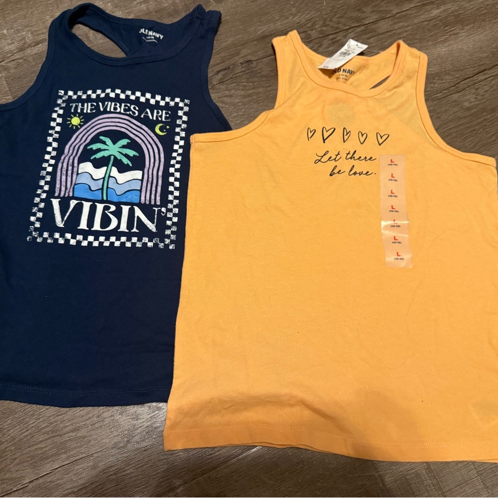 Old Navy Kids' Graphic Tank Top - Yellow "Let there be love"